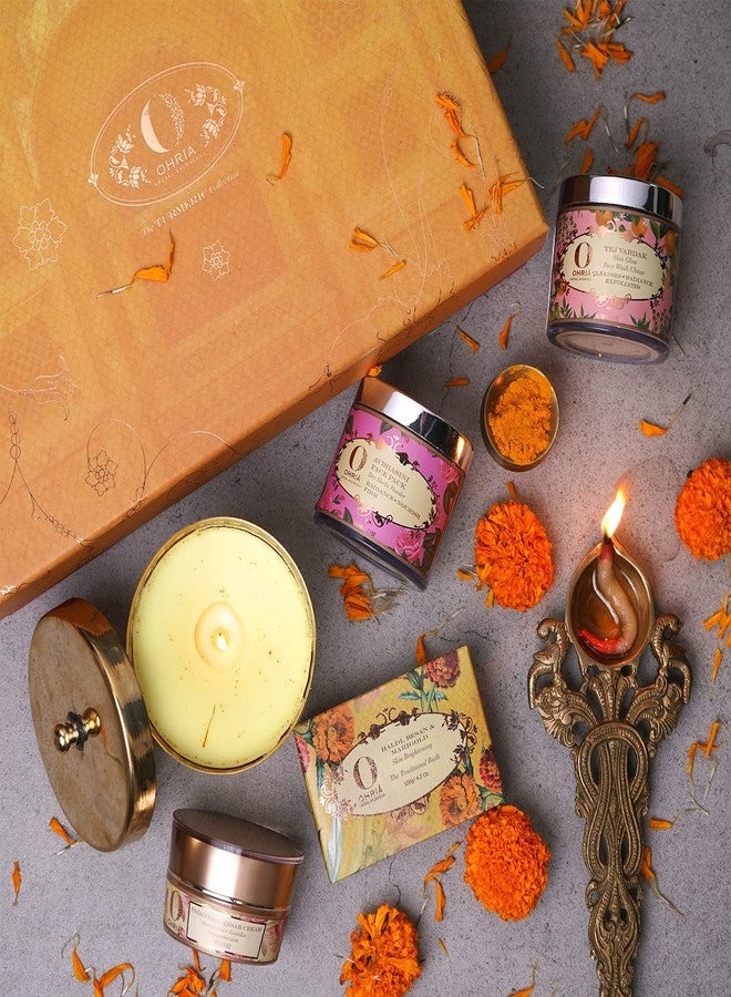 Ohria Ayurveda Turmeric & Saffron Gift Box Collection | Gently Cleanses the Skin (Set of 4) - Image 2