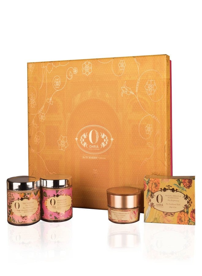 Ohria Ayurveda Turmeric & Saffron Gift Box Collection | Gently Cleanses the Skin (Set of 4) - Image 1