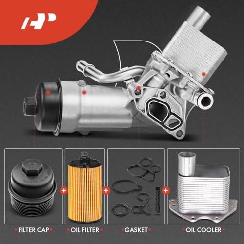 A-Premium Engine Oil Cooler and Oil Filter Housing Assembly Adapter w/Gaskets Compatible with Buick, Chevy Vehicles -1.4L Turbo - Encore, Cruze, Sonic, Trax -2011-2021 - Replaces 8817991400 - Image 3