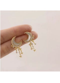 Gold Plated Delicate Tiny Crescent Moon 14k Gold Earrings Charm Cz Crystal Dangle Drop Moon nd Star Women and Girls Parties Wedding's gift Earrings - pzsku/Z677E755D9E244D144D81Z/45/_/1714909415/6f8f96f6-b4f8-49ab-a68b-9c6af08462f1