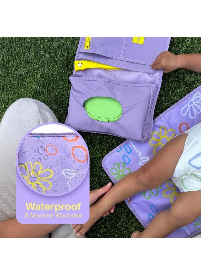 Freestyle Portable Diaper Changing Pad | Foldable, Waterproof Baby Changing Pad With Stylish Wet Wipes Pouch | Travel Changing Pad For Newborn, Quick Access Baby Changing Mat For Diaper Bag Essentials - Image 5