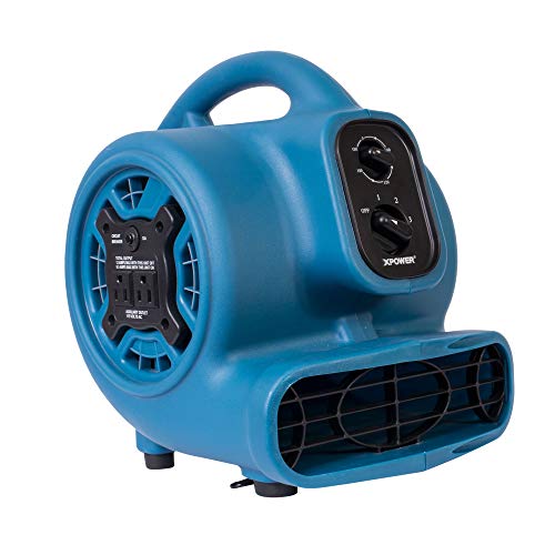 XPOWER P-230AT Mini Mighty 1/4 HP 925 CFM Centrifugal Air Mover, Carpet Dryer, Floor Fan, Blower, Stackable, Daisy Chain, for Water Damage Restoration, Janitorial, Plumbing, Home Use - Image 1