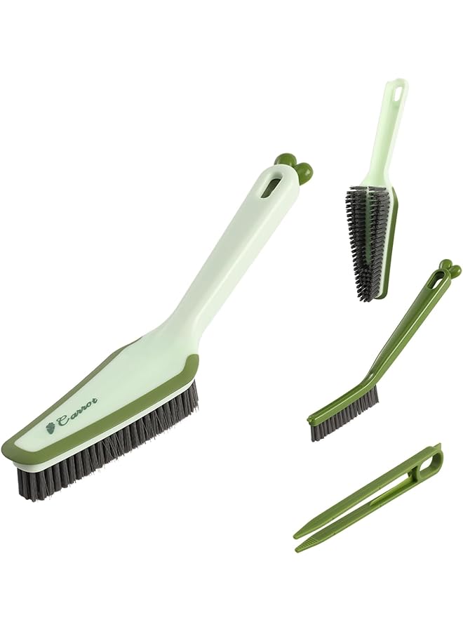 promass 3 in 1 Detachable Household Cleaning Brush, Multifunctional Scrub Brush with Hard Bristle and Handle, Crevice Cleaning Brush for Kitchen, Bathroom, Window, Shoes, Sink, Cup, Blender, Green - Image 1
