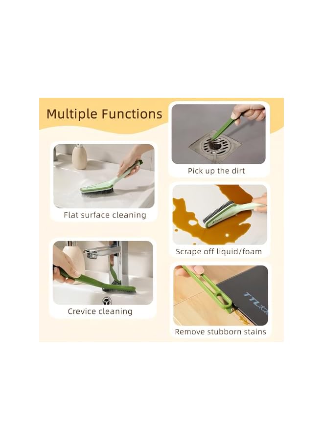 promass 3 in 1 Detachable Household Cleaning Brush, Multifunctional Scrub Brush with Hard Bristle and Handle, Crevice Cleaning Brush for Kitchen, Bathroom, Window, Shoes, Sink, Cup, Blender, Green - Image 3
