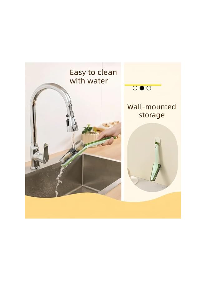 promass 3 in 1 Detachable Household Cleaning Brush, Multifunctional Scrub Brush with Hard Bristle and Handle, Crevice Cleaning Brush for Kitchen, Bathroom, Window, Shoes, Sink, Cup, Blender, Green - Image 5