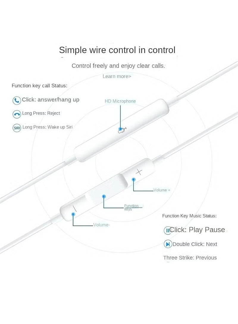 DUSALA Wired Lightning Earphones for iPhone – Noise-Isolating Stereo Headphones with Built-In Mic & Remote – Compatible with iPhone 14, 13, 12, 11, SE, XR, XS, X, 8, 7, Plus Models – High-Quality Wired Audio, Tangle-Free Design, Plug & Play - Image 5