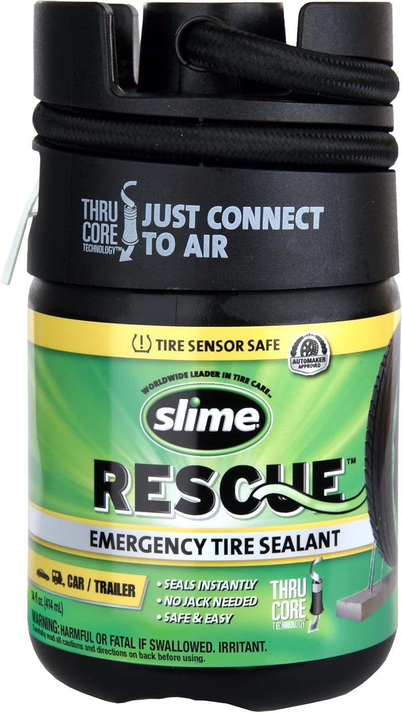 Slime 10188 Flat Tire Puncture Repair Sealant, Rescue, Emergency Repair for Highway Vehicles, Universal fit, Non-Toxic, eco-Friendly - Image 1