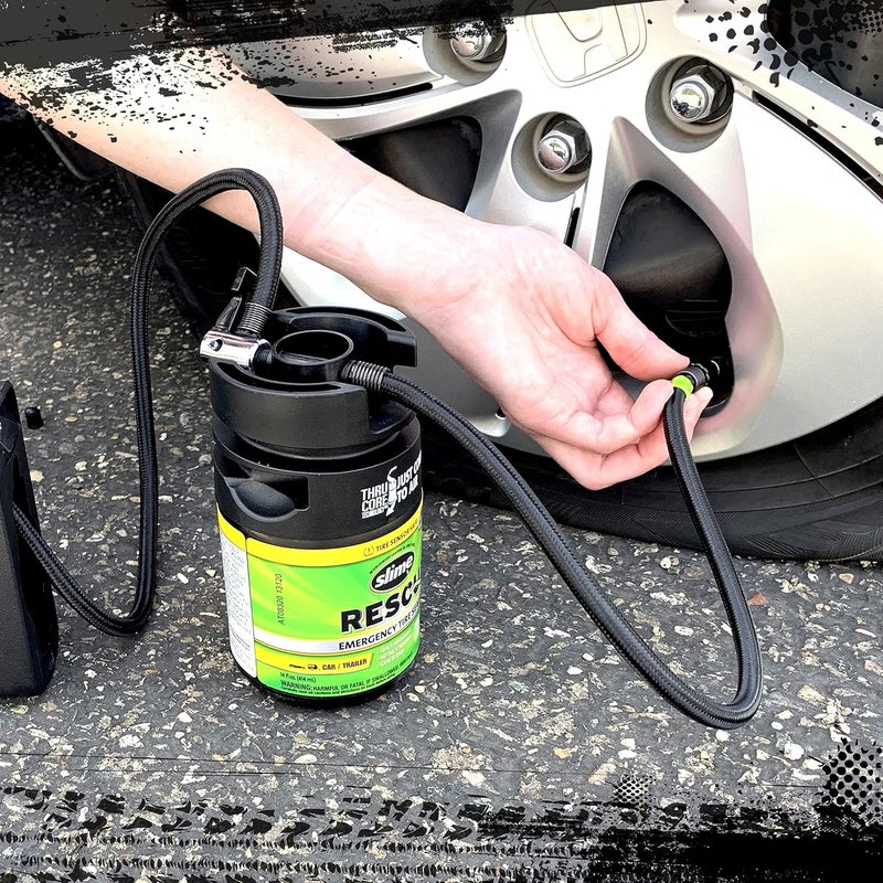 Slime 10188 Flat Tire Puncture Repair Sealant, Rescue, Emergency Repair for Highway Vehicles, Universal fit, Non-Toxic, eco-Friendly - Image 3