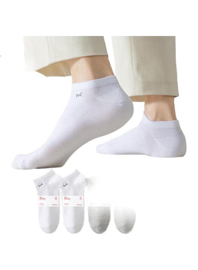 Miiow 6 Pairs Of Men'S Short Socks, Men'S Socks Summer Anti-Odor 100% Cotton Antibacterial Breathable Sports Casual Cotton Socks Boat Socks Men - Image 1