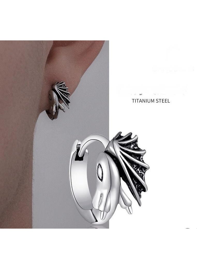 1 Pcs Hoops Earring for Men Titanuim Steel Retro Punk Style,Perfect for Couples, Retro Earrings - Image 1