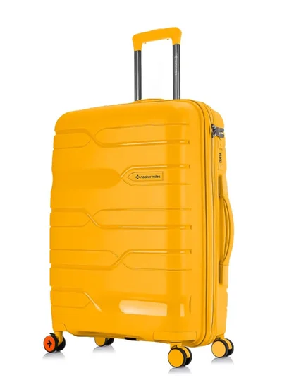 nasher miles Nasher Miles Paris Hard-Sided Polypropylene Check-in Luggage 28 inch | 75cm | 8 Wheels Large Trolley Bag for Travel | Suitcase (Yellow)