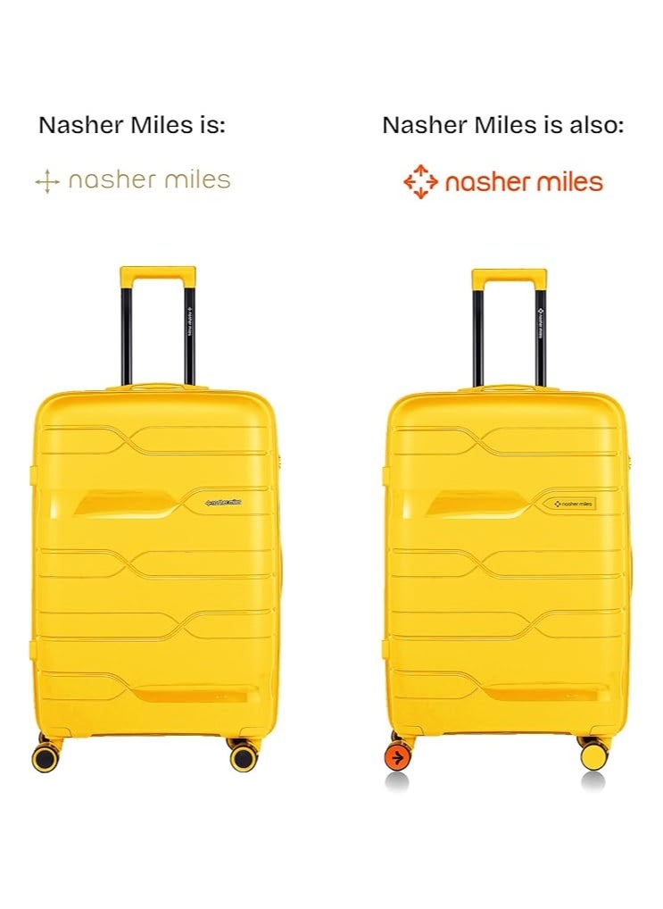 nasher miles Nasher Miles Paris Hard-Sided Polypropylene Check-in Luggage 28 inch | 75cm | 8 Wheels Large Trolley Bag for Travel | Suitcase (Yellow)  - Image 2