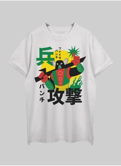 THREADCURRY THREADCURRY Samurai Robo Oversized Drop Shoulder Cotton Loose Printed T-Shirt for Men  - Image 1