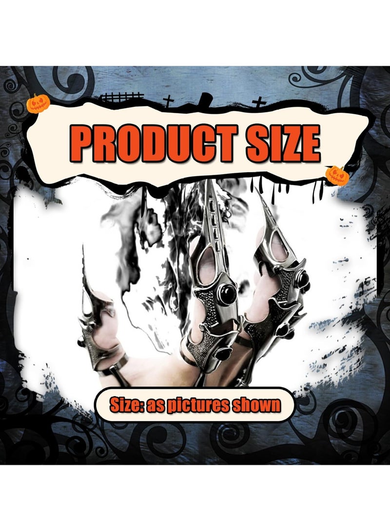 CMGTYYD Easter Skull Hand Black Bracelet, Skull Hand Bracelet with 5 Pieces Complete Finger Rings, Punk Gothic Jewelry with Removable Union Alloy Plated Halloween Jewelry for Role Playing - Image 2