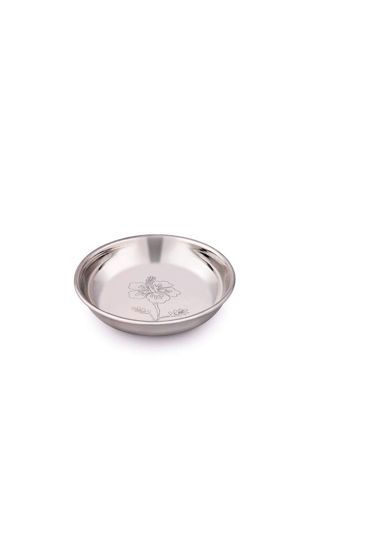 Coconut Coconut Stainless Steel (Heavy Guage) Platina Laser Engrave Design Dinner Set/Dinnerware - 6 Pieces  - Image 5