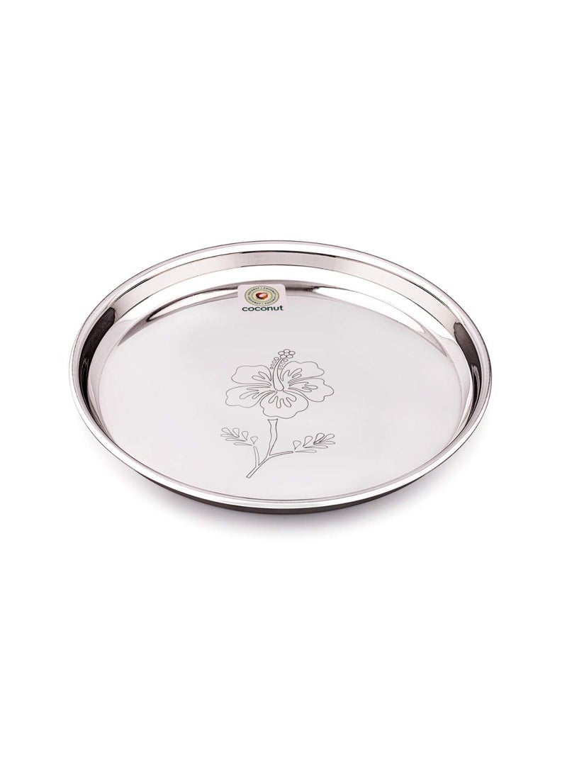 Coconut Coconut Stainless Steel (Heavy Guage) Platina Laser Engrave Design Dinner Set/Dinnerware - 6 Pieces  - Image 2