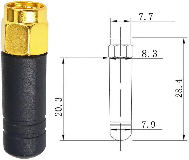 onelinkmore FPV Small WiFi Antenna 2.4GHz Wireless Module Omni Directional Thumb Antenna mmdvm Network Router Antenna SMA Male TX RX Mini RHCP Racing Drone Antenna for Multicopter WiFi USB Adapter Pack of 2 - Image 4