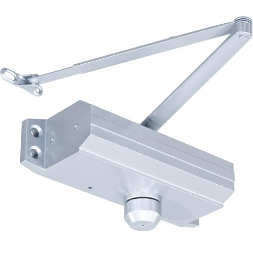 POWAWINI Automatic Door Closer, Adjustable Self Closing, Backcheck Function, ADA Compliant, UL 3 Hour Fire Rated, Grade 1 Heavy Duty, 2 Million Cycles, Residential & Commercial Use, Silver Aluminum - Image 1