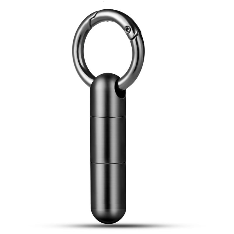 TISUR Keychain Pill Holder Titanium Small Pill Case Pill Organizer Waterproof Pill Box EDC Portable Pill Container for Travel Purse Outdoor