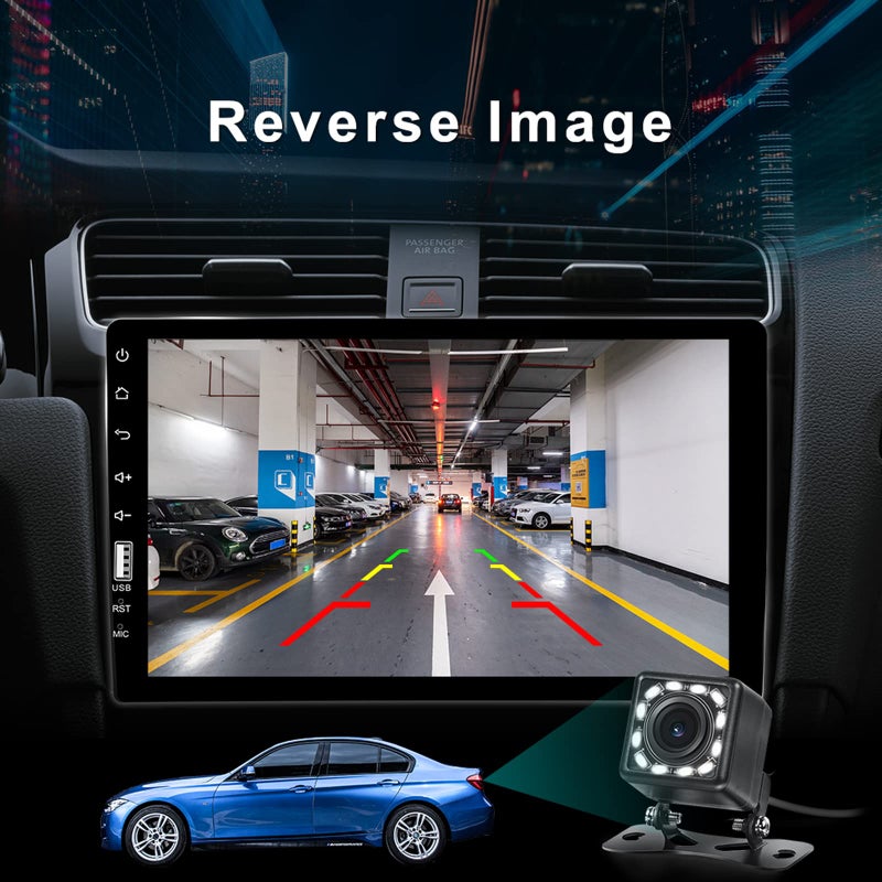 Camecho Single Din Car Stereo with Bluetooth 9 Inch HD Touch Screen Car Stereo with Backup Camera + External Microphone + FM MP5 Player Car Audio Receivers Support Mirror Link SWC USB EQ Car Radio - Image 3