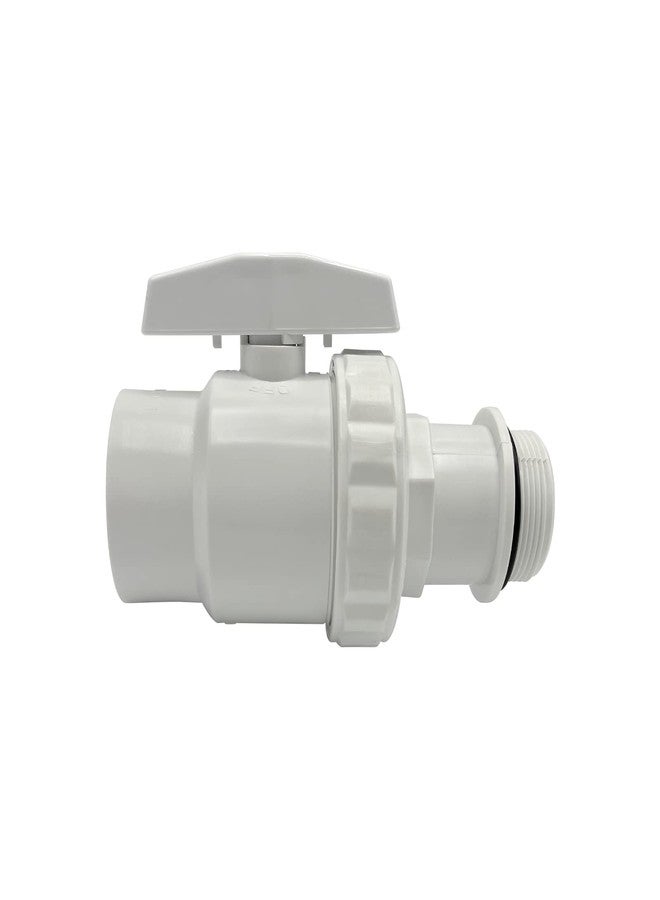 Poolzilla Ball Valve for Controlling Water Flow, Dimensions 1.5" Male End x 1.5" Female End, 2-Way Trimline Ball Valve, Made with Durable ABS Plastic - Image 1