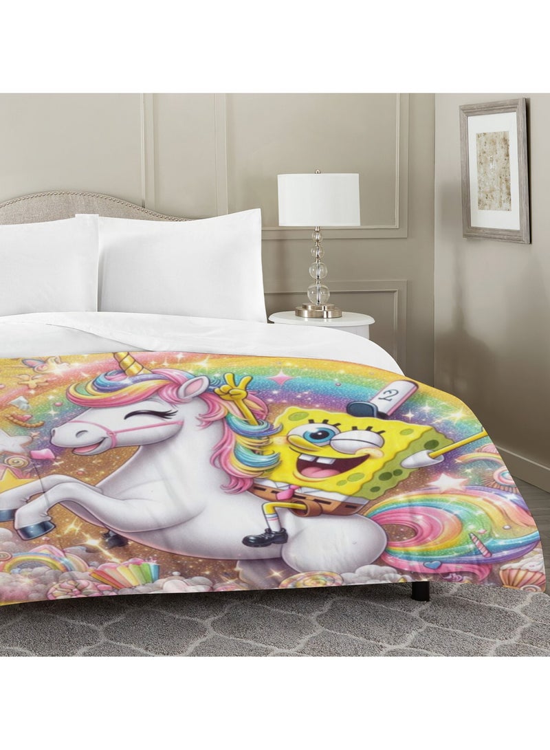 SpongeBob SquarePants Bedding Soft microfiber polyester sheet three-piece set including duvet cover and two pillowcases (duvet cover size 150cmX200cm)  - Image 2