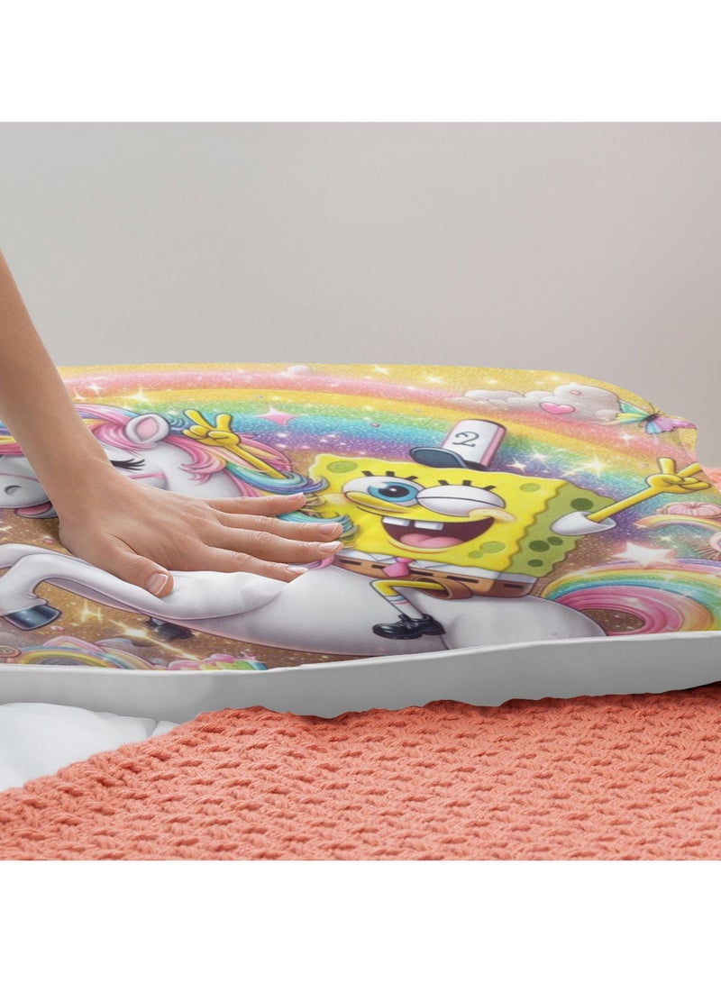 SpongeBob SquarePants Bedding Soft microfiber polyester sheet three-piece set including duvet cover and two pillowcases (duvet cover size 150cmX200cm)  - Image 3