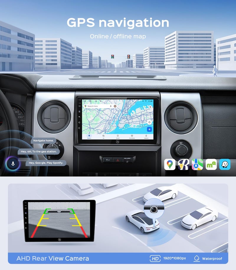 RUICAR 9" Car Radio Stereo Upgrade for Ford F150 2009 2010 2011 2012 2+64G/Touchscreen/Wireless carplay/Android auto/5Gwifi/GPS Navigation/Bluetooth/FM/RDS Radio/Backup Camera - Image 5