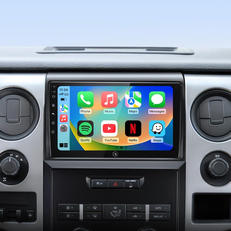 RUICAR 9" Car Radio Stereo Upgrade for Ford F150 2009 2010 2011 2012 2+64G/Touchscreen/Wireless carplay/Android auto/5Gwifi/GPS Navigation/Bluetooth/FM/RDS Radio/Backup Camera - Image 1