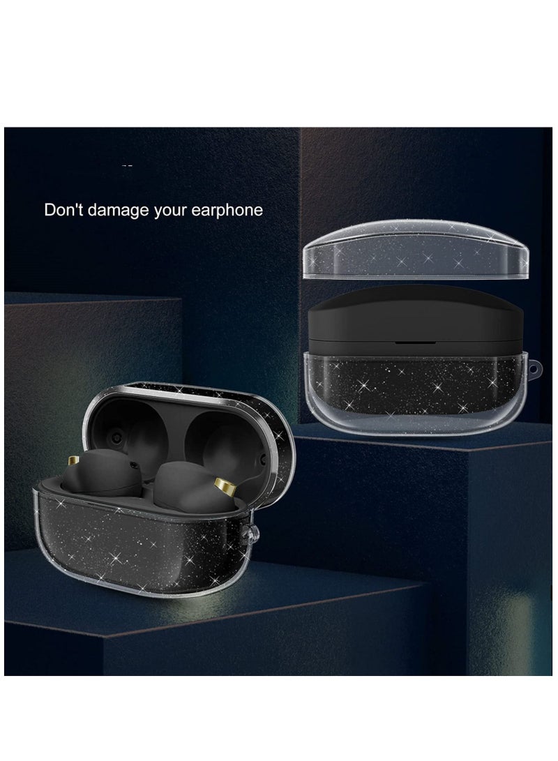 Case for Sony WF-1000XM4 Earbud Soft TPU Clear Anti-Scratch Protective Cover with Keychain (Glittering Transparent)  - Image 3