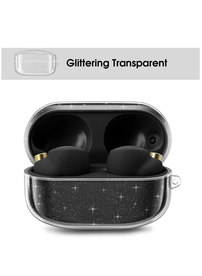 Case for Sony WF-1000XM4 Earbud Soft TPU Clear Anti-Scratch Protective Cover with Keychain (Glittering Transparent)  - Image 2