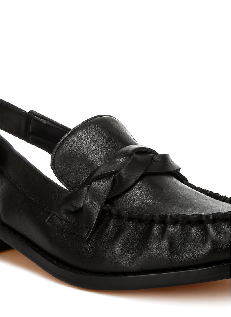 London Rag Genuine Leather Loafer Sandals in Black  - Image 5