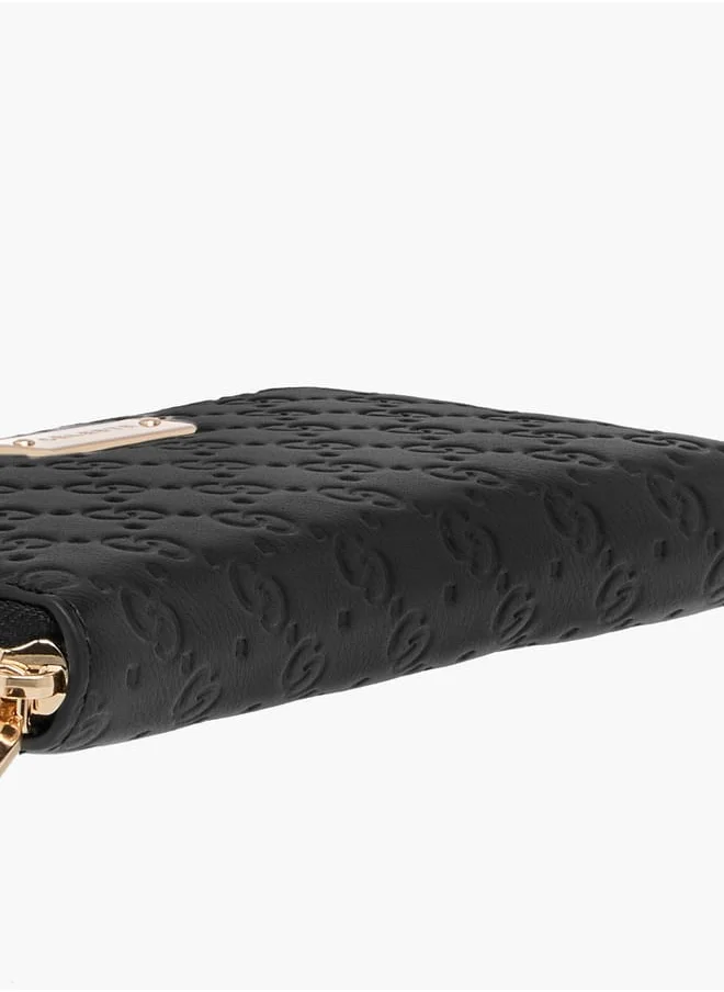 سيليست Monogram Embossed Zip-Around Wallet with Chain Strap