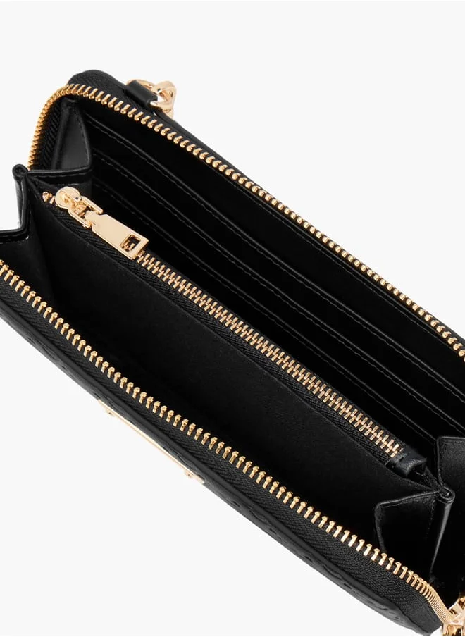 سيليست Monogram Embossed Zip-Around Wallet with Chain Strap