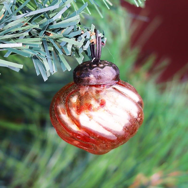 Indian-Shelf IndianShelf 50 Vintage Colourful Turnip Christmas Ornaments Unique Glass Christmas Balls for Christmas Tree Halloween New Year Valentine Day Holidays Event Wedding Party Decor1 Inch - Image 4