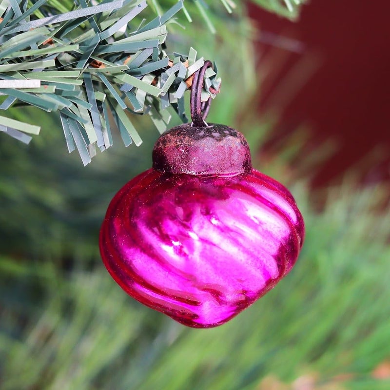 Indian-Shelf IndianShelf 50 Vintage Colourful Turnip Christmas Ornaments Unique Glass Christmas Balls for Christmas Tree Halloween New Year Valentine Day Holidays Event Wedding Party Decor1 Inch - Image 2