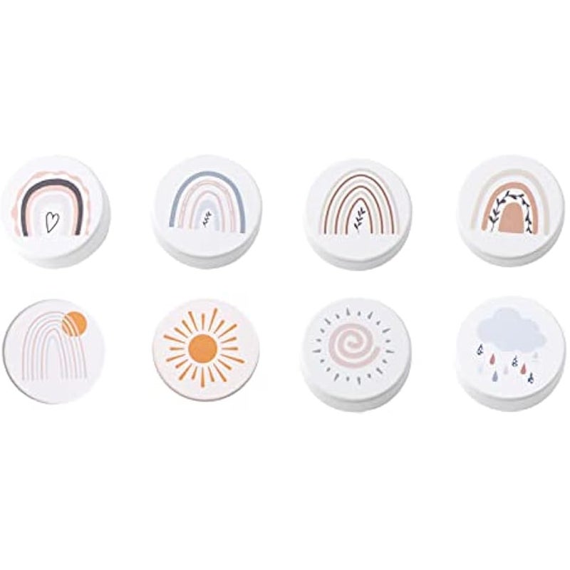 Wooden Cabinet Knobs with Screws, Round Furniture Pull Handle for Kids Room 8Pcs, Rainbow Wooden Handles for Cabinets for Toddler Room (Rainbow) - Image 1