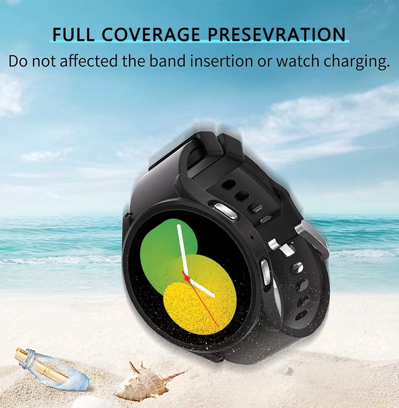 HASDON [6+6Pack] Case and Screen Protector for Samsung Galaxy Watch 5 pro 45mm, Bubble Free Tempered Glass Screen Protector + Waterproof Matte Hard PC Bumper Full Protective Cover - Image 3