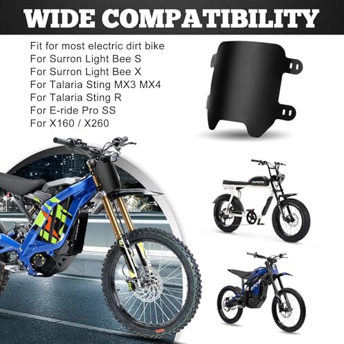 XINGWU Front Number Plate for Ebike Durable ABS Plate Dirt Bike Plate Replacement for Surron Light Bee Ridstar Q20 Tutti Soleil 01 Talaria Sting MX3 MX4 MX5 Super73 E Ride Pro Black - Image 2