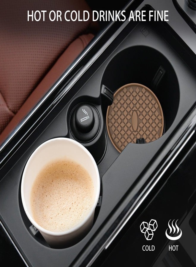 ME.FAN Car Cup Coasters [4 Pack] Silicone Car Coasters/Cup Mats for Cup - Universal Car Cup Holder Insert Coasters, Non-Slip Recessed Car Interior Accessories Coffee - Image 5