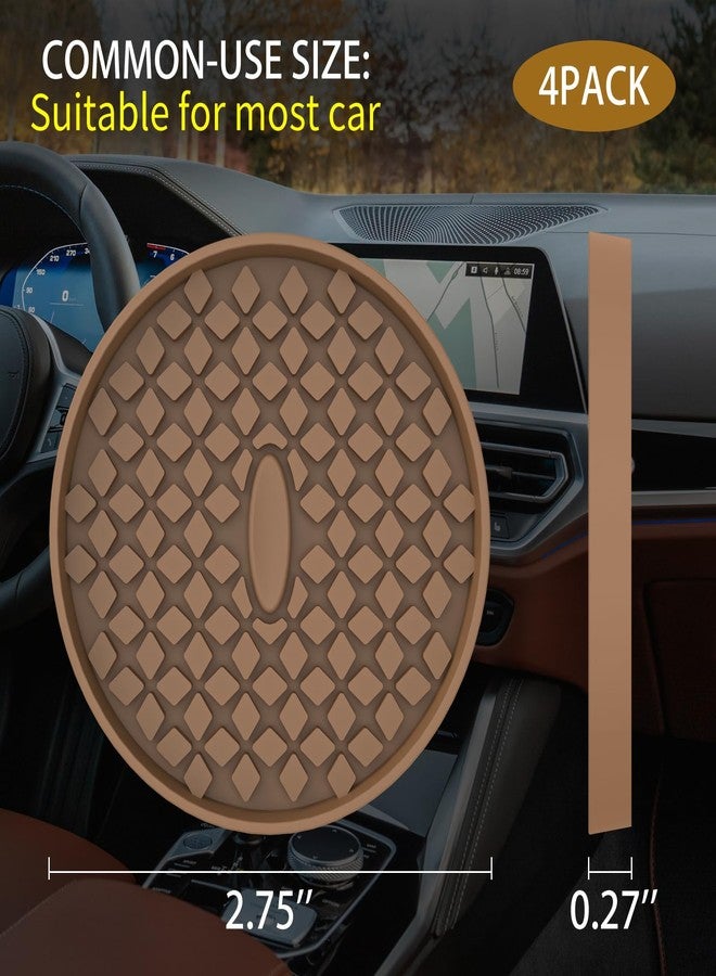 ME.FAN Car Cup Coasters [4 Pack] Silicone Car Coasters/Cup Mats for Cup - Universal Car Cup Holder Insert Coasters, Non-Slip Recessed Car Interior Accessories Coffee - Image 3
