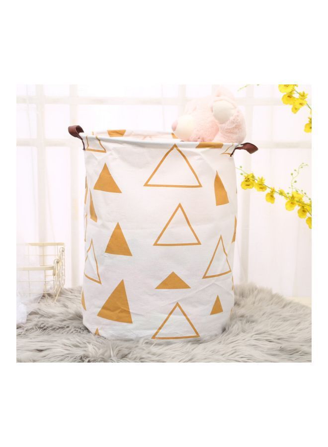 NIBEMINENT Triangle Printed Rounded Storage Basket White/Orange 40x50centimeter - Image 2