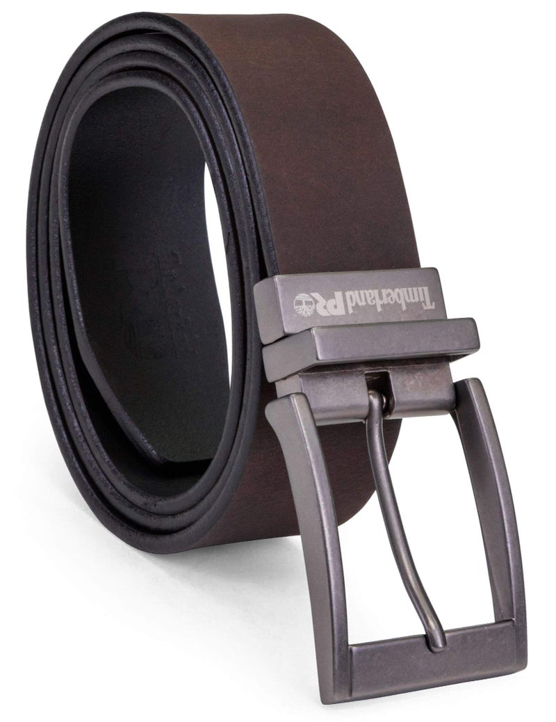 Timberland PRO Men's 38mm Harness Roller Reversible Leather Belt, Brown/Black, 34 - Image 1
