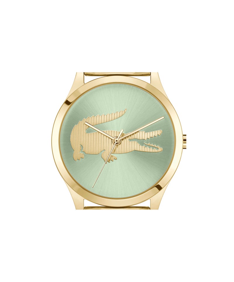 LACOSTE ساعة نسائية دائرية أنالوج بحالة رقيقة من الفولاذ الذهبي المطلي بالأيونات - Image 4