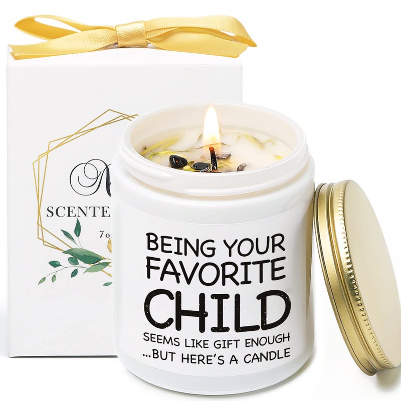 Being Your Favorite Child Candle Mothers Day Gifts for Mom Christmas Gift for Mother Birthday Gifts for Dad Mom from Daughter and Son Vanilla Lavender Scented Candles