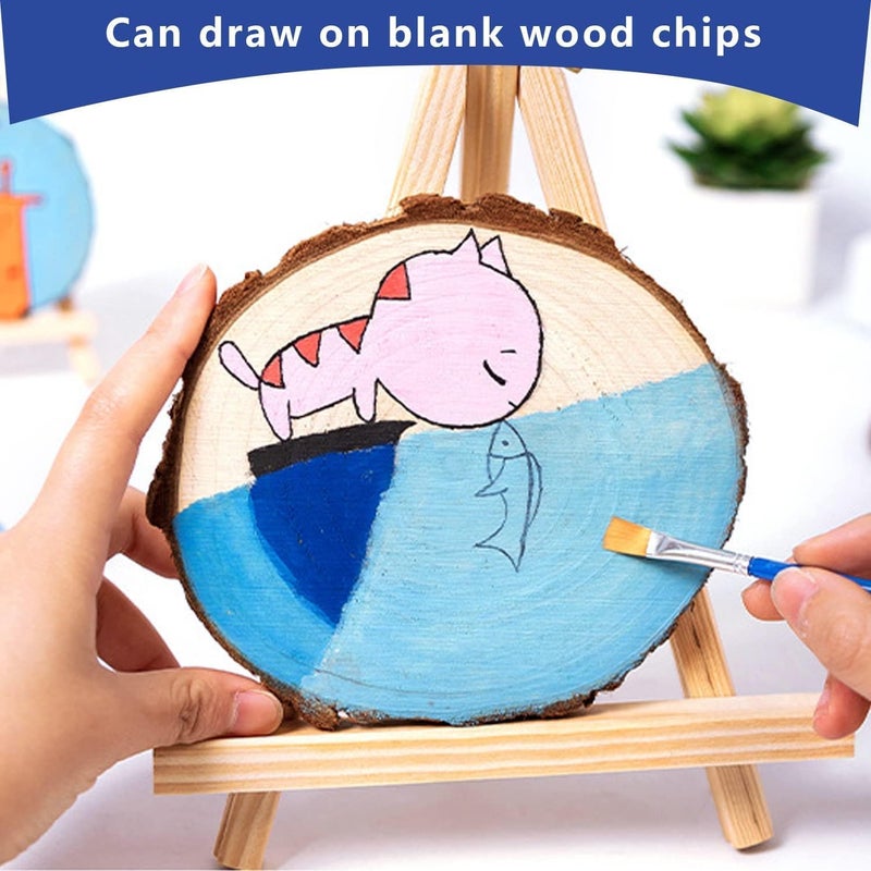 William Craft Unfinished Wood Slices for centerpieces 18 PCS 5.1-5.5 Inch,Round Wooden Discs with Tree Bark,Wood Cookies Circles for Crafts Christmas Ornaments,Wood Slice for Rustic Wedding Decoration - Image 3