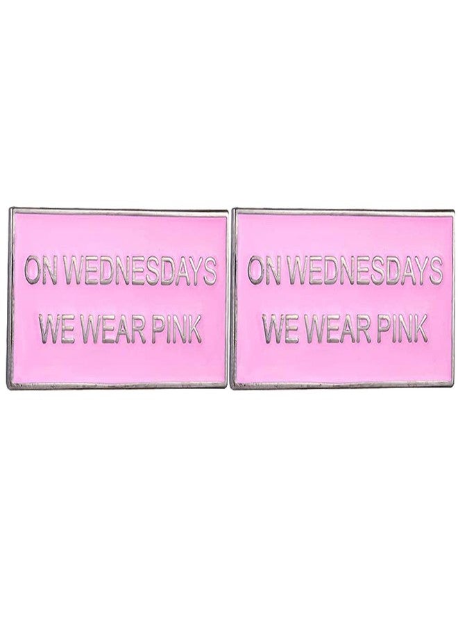 GuDeKe Mean Girls On Wednesdays We Wear Pink Pins Enamel Lapel Movie Bridesmaid Gift（2 Pack） - Image 2