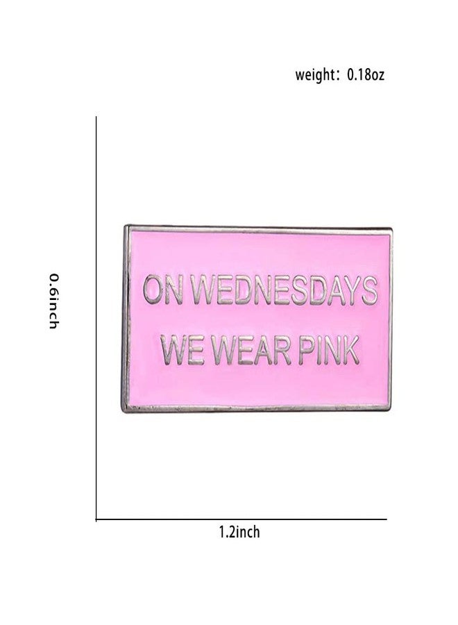 GuDeKe Mean Girls On Wednesdays We Wear Pink Pins Enamel Lapel Movie Bridesmaid Gift（2 Pack） - Image 4
