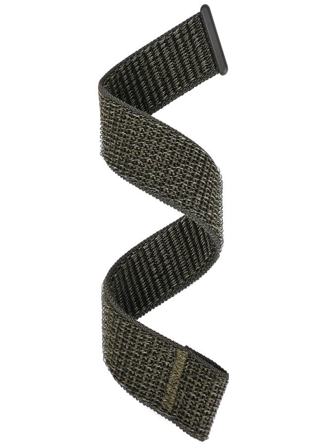 C2D JOY Strap Compatible with Garmin Forerunner 965/955 Replacement Watchband - Woven Nylon with Hook-And-Loop - (22#) Army Green,Medium(5.5-7.5in) - Image 1
