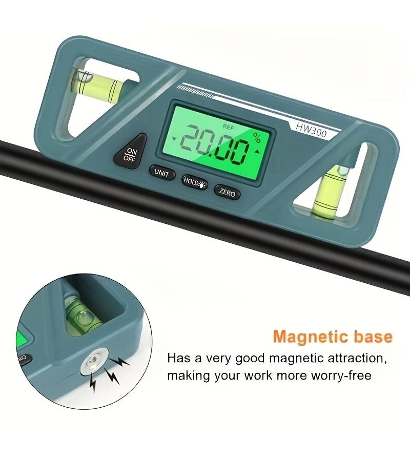 For Swardman Tool LCD Digital Goniometer Orange Backlit Angle Protractor With Slope Conversion Table Inclinometer And Levelling Gauge - Image 3